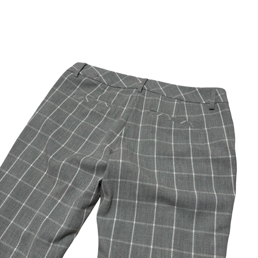 Express Columnist Women's Gray White Windowpane Plaid Pants Poly Blend 6R 32x31 - Picture 5 of 7